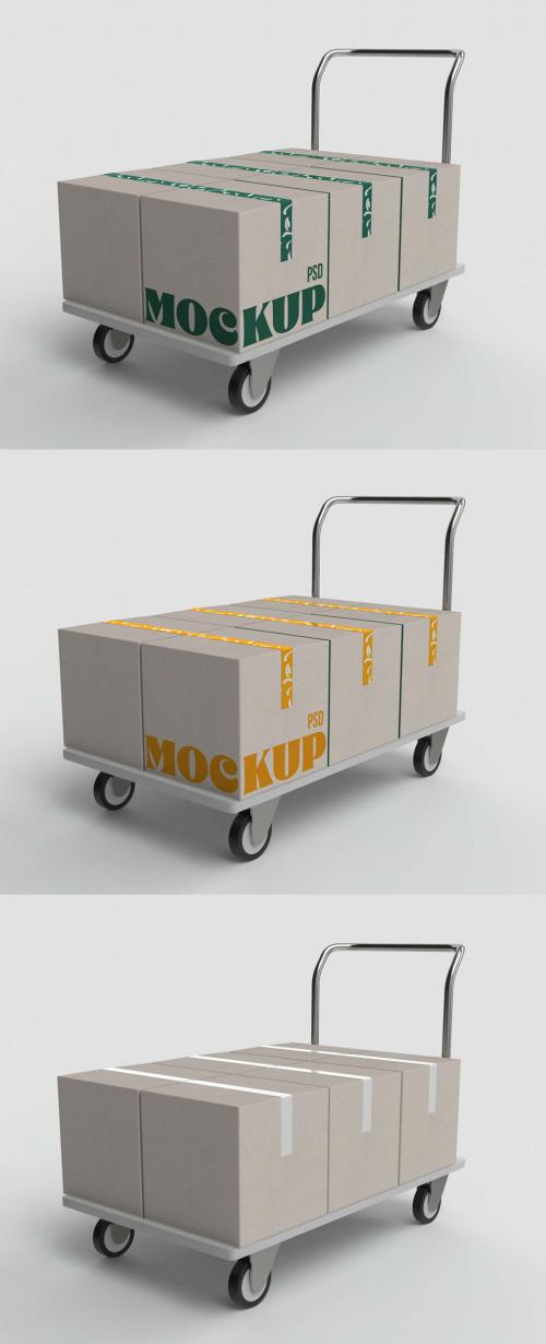 Six Square Box Mockup