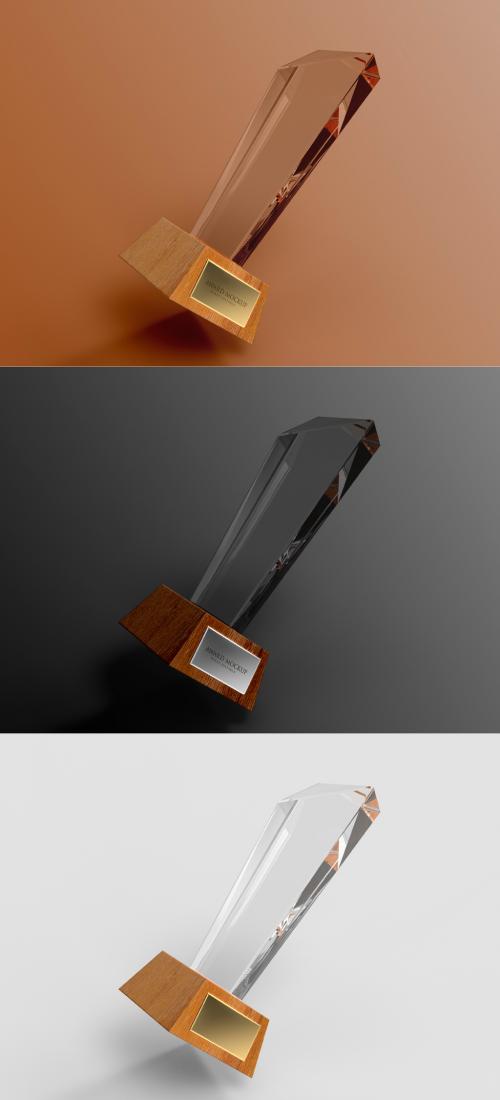 Floating Glass Award Mockup