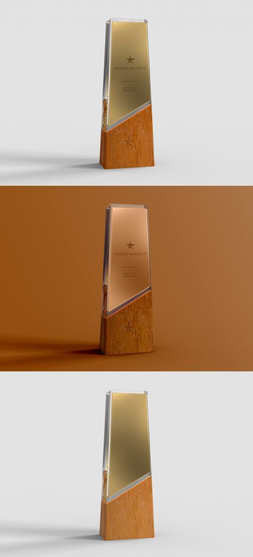 Modern Glass Trophy Mockup