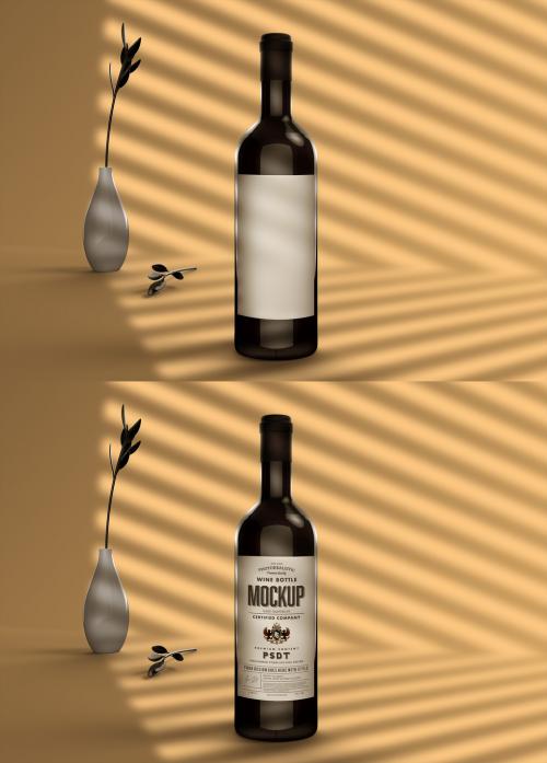 Bottle Mockup in a Golden Sunset Background