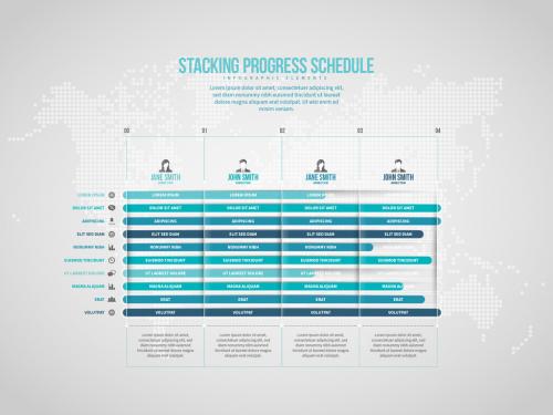 Stacking Progress Schedule Infographic