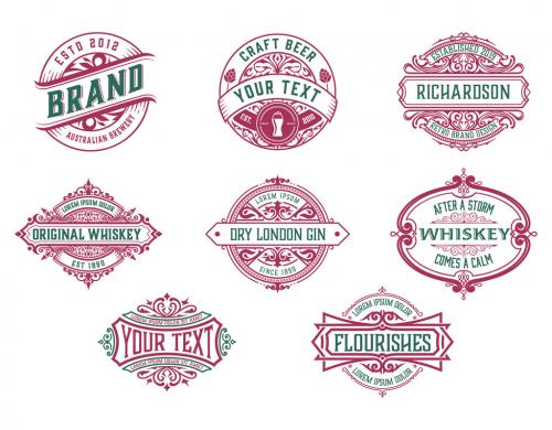 Pack of 8 Logos and Badges