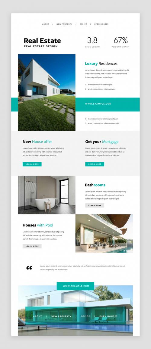 Real Estate Email Newsletter with Teal Accent