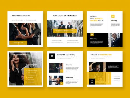 Black and Yellow Business Layouts for Social Media Posts