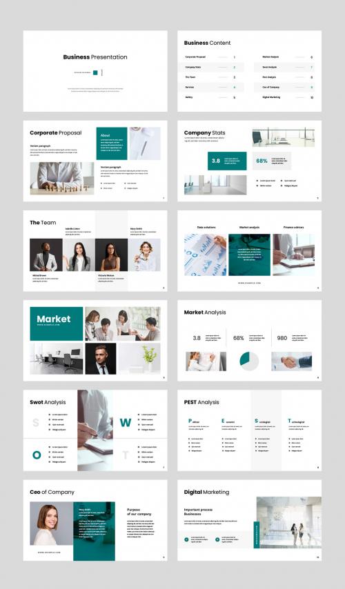 Modern Teal Business Presentation Slides