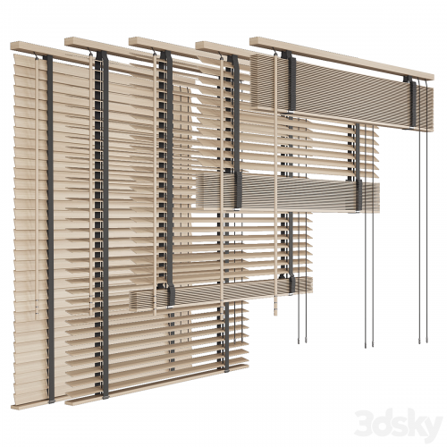 Folding wooden blinds