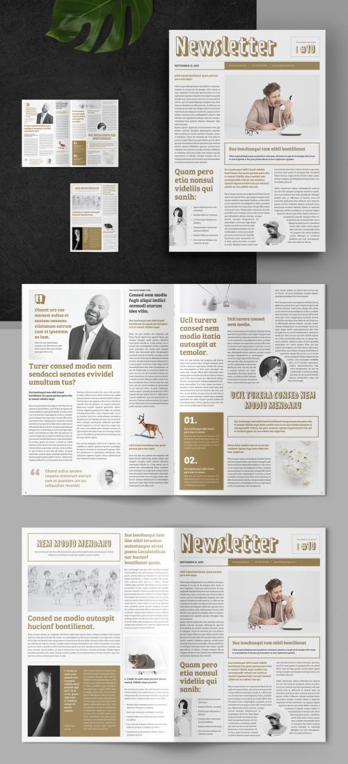 Newsletter Layout with Golden Accents