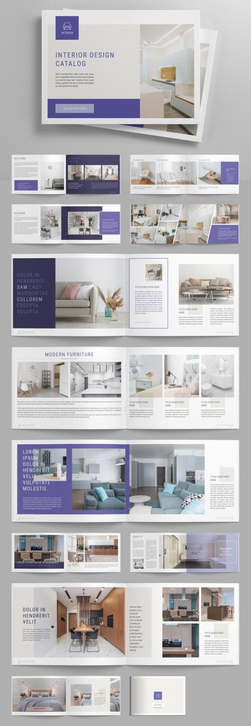 Interior Design Catalog with Periwinkle Blue Accents