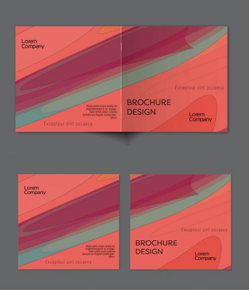 Brochure Cover Layout with Abstract Overlapping Pastel Transparent Shapes