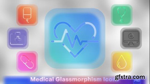 Videohive Medical Glassmorphism Icons 51432340