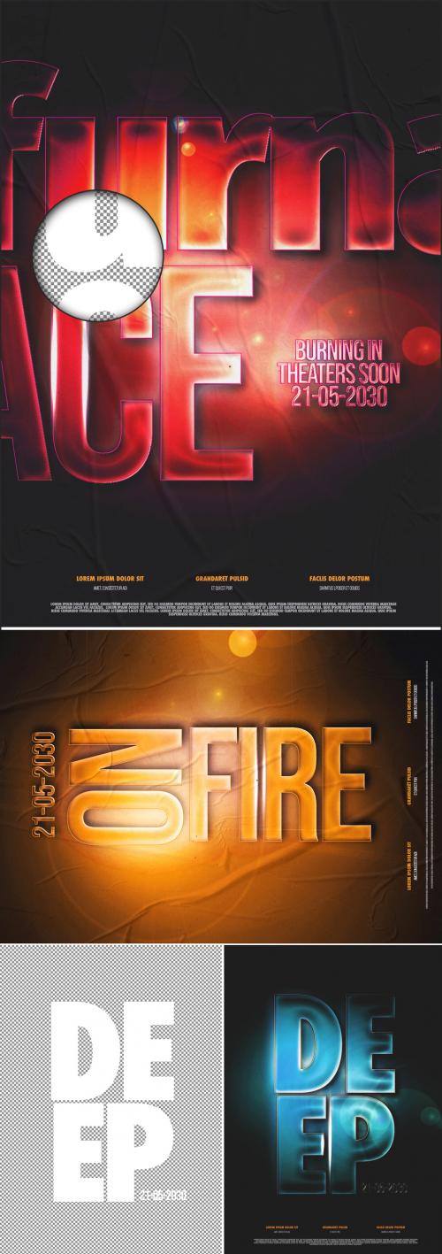 Movie Text Effect Poster Design Layout