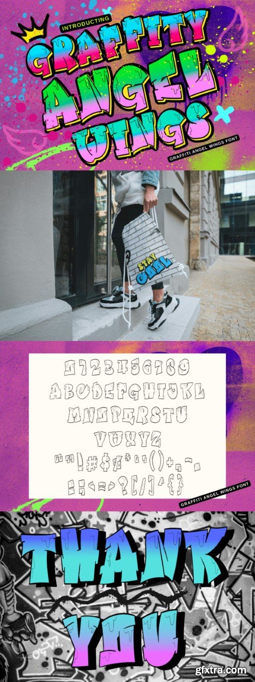 Graffiti Angel Wings Font