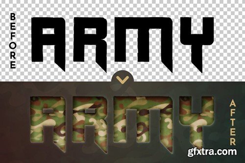 Army Editable Text Effect, Graphic Style CAEFMHR