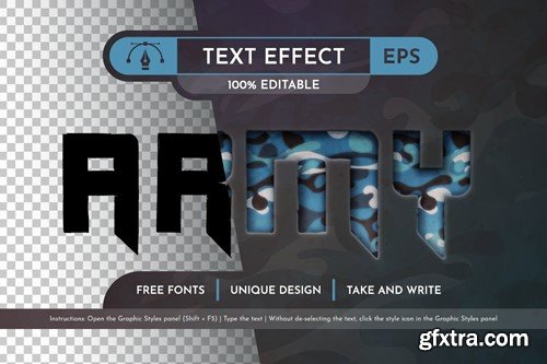 Army Editable Text Effect, Graphic Style CAEFMHR