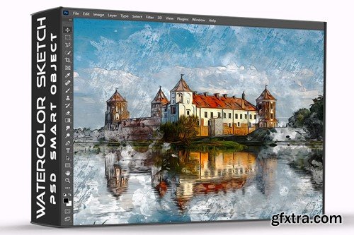 Watercolor Painting Photo Effect Psd Template QVLQ5C2