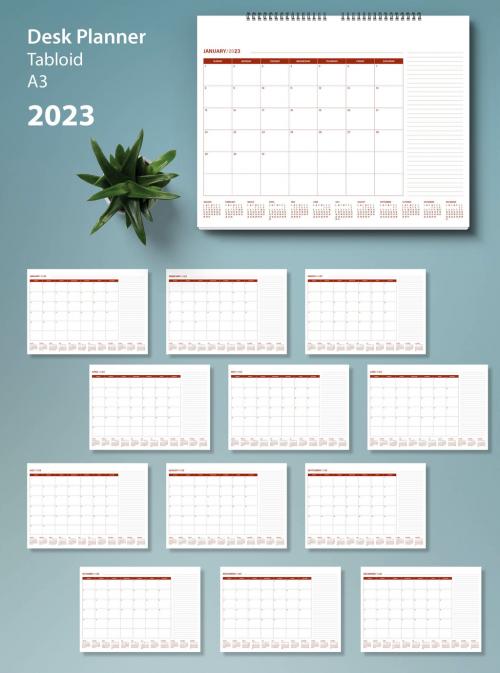 2023 Monthly Desk Planner