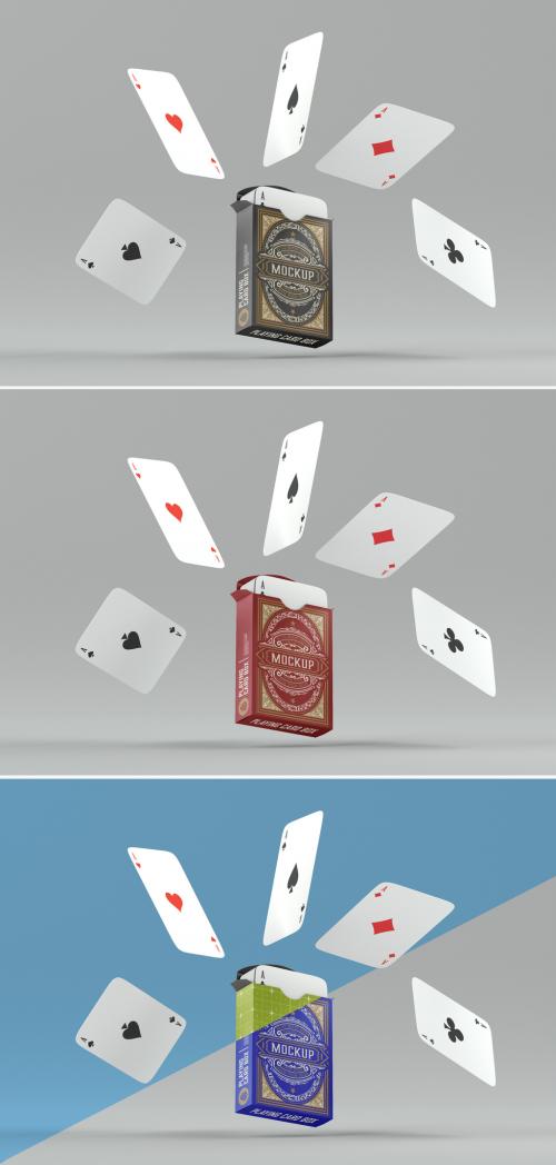 Box with Playing Cards Mockup