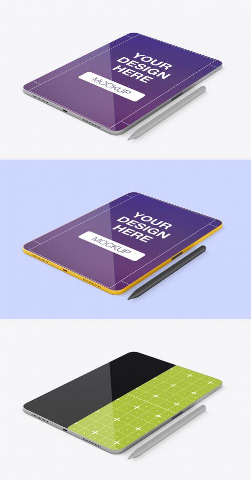 Tablet with Electronic Pen Mockup