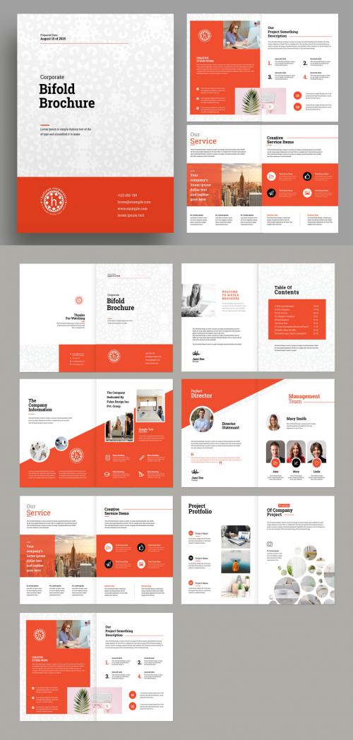 Red Accent Business Bifold Brochure