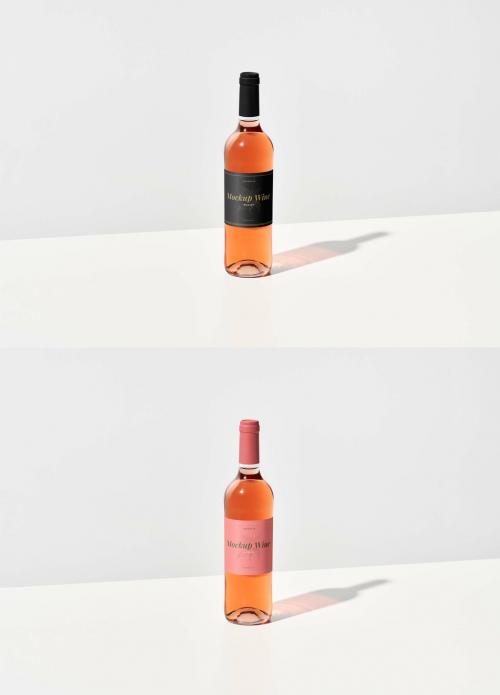 Rose Wine Bottle Mockup