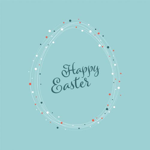 Happy Easter Minimalistic Card Layout with Easter Egg