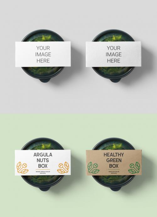 Salad Box with Label Mockups