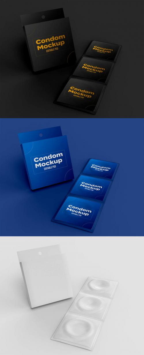 Three Condom Mockup