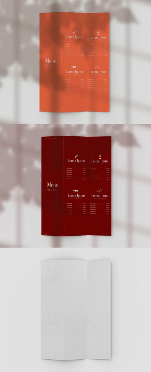 Top View of Restaurant Menu Mockup