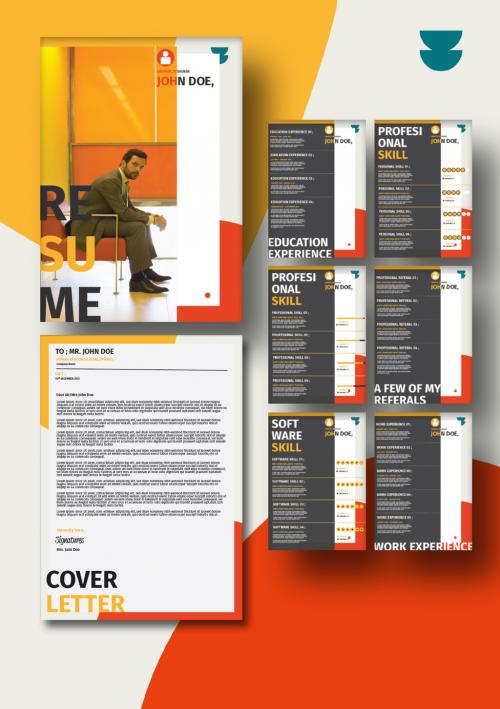 Resume Layouts with Orange Accents