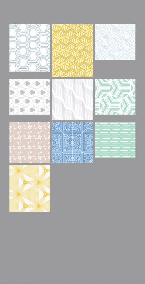 Pastel Colored Simple Geometric Seamless Pattern Collection