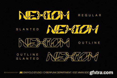 NCL Nexiom - Y2K Cyberpuk Futuristic Mecha Font 47CCDJF