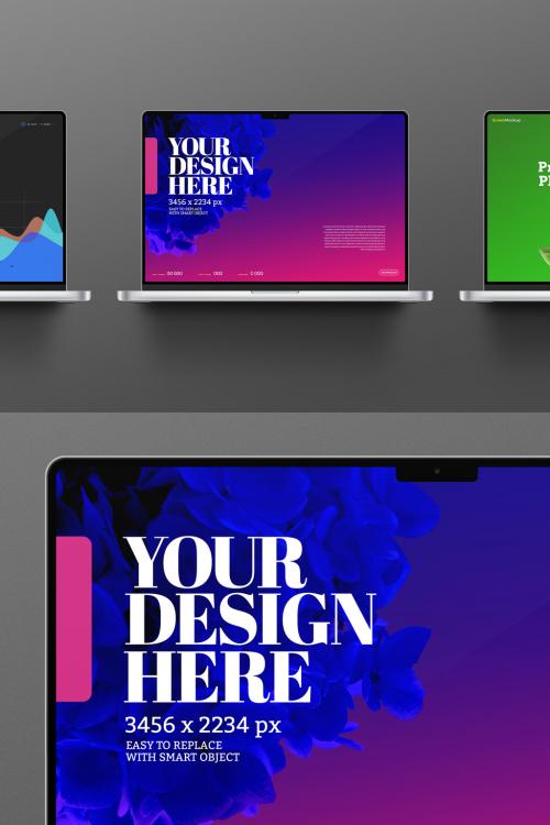 Laptop and Devices Presentation Showcase Mockup Set