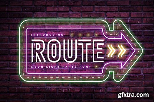 ROUTE - Neon Light Party Font 3JY9D5P