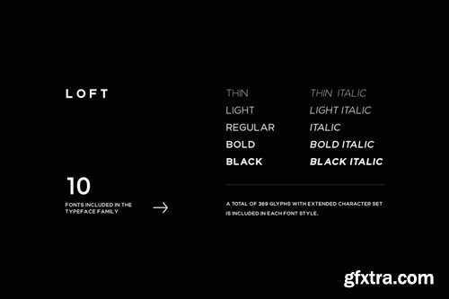 Loft - Minimalist Display Font Family MWQPYFY