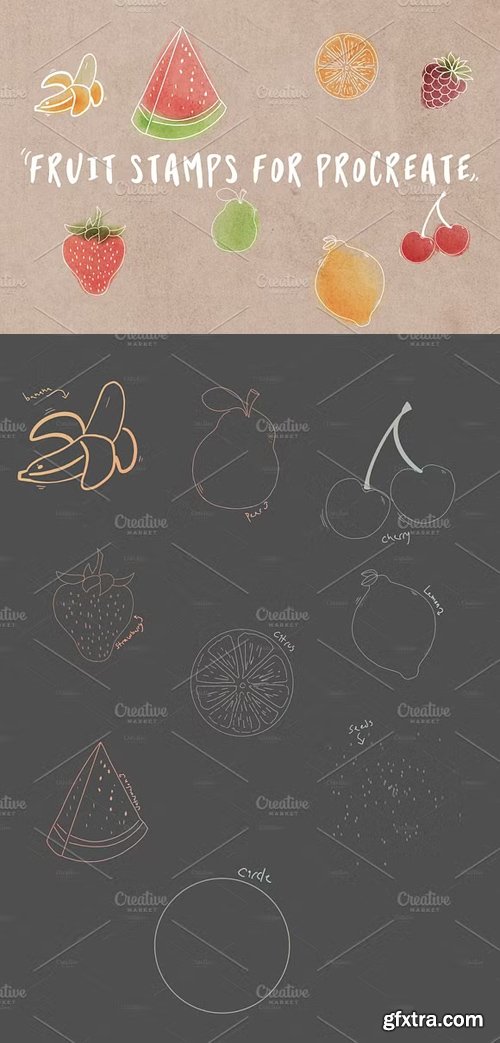 Fruit Stamp Brushes for Procreate