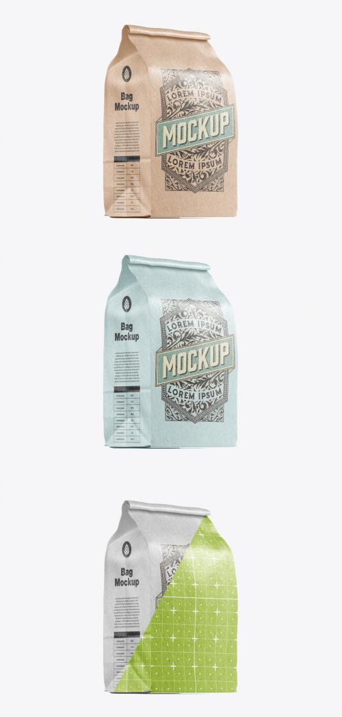 Closed Paper Bag Mockup