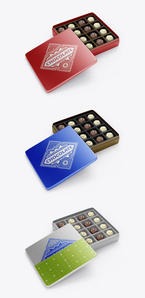 Tin Box of Chocolates Mockup