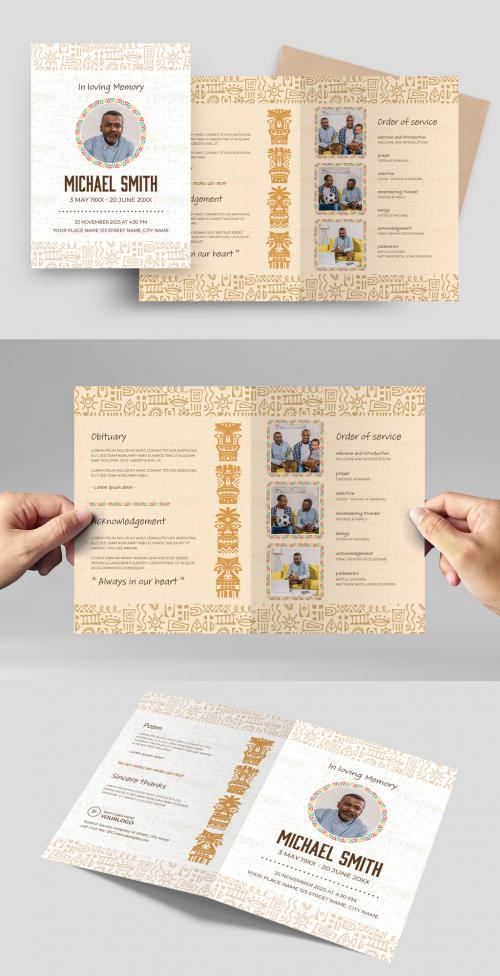 Funeral Program Layout with African Tribal Theme