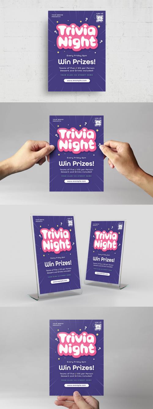 Pub Quiz and Bar Trivia Night Flyer Poster Layout