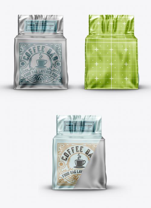 Metallic Coffee Bag Mockup