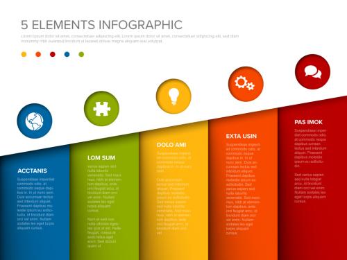 Five Color Steps Elements Columns Layout