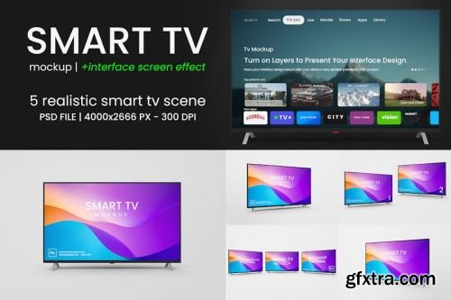 Smart TV Mockup Collections 12xPSD