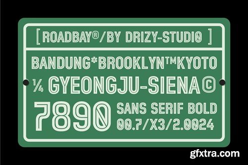 Roadbay - Inline Bold Condensed Font 464LR36