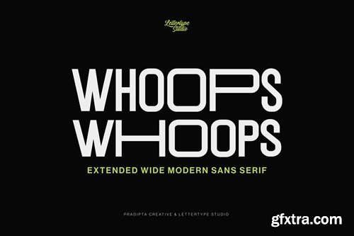 Whoops Extended Wide Modern Sans Serif GBM9HJX