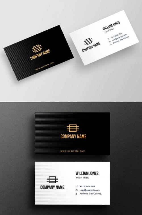 Black Business Card Accents Layout