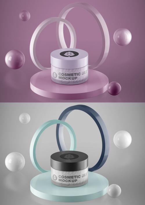 Cream Cosmetic Jar Mockup