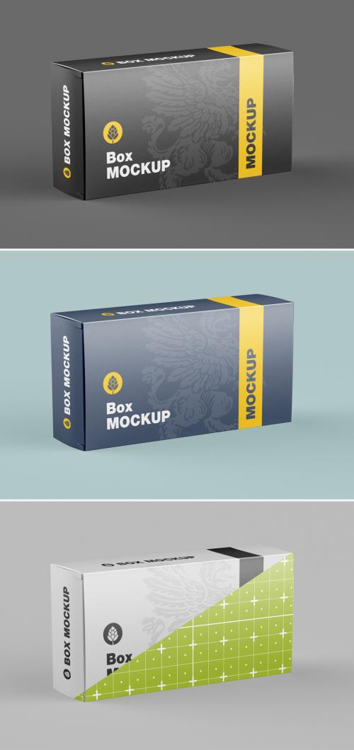 Flat Cardboard Box Mockup