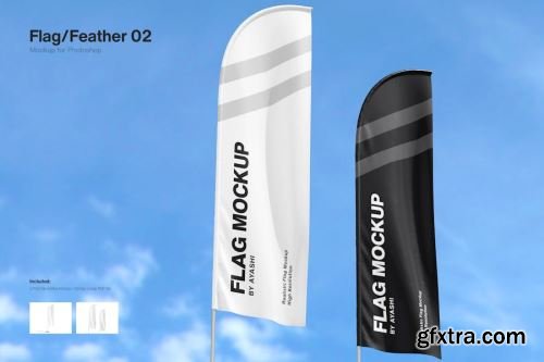 Feather Flag Mockup Collections 15xPSD