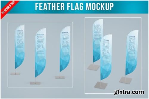 Feather Flag Mockup Collections 15xPSD