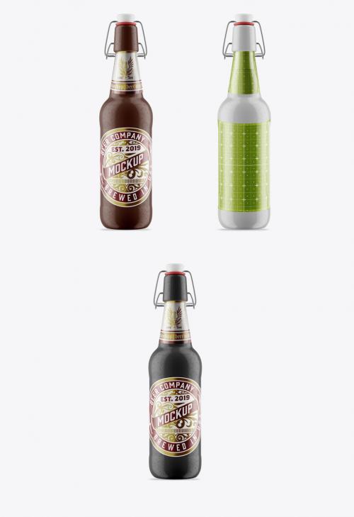 Classic Ceramic Beer Bottle Mockup